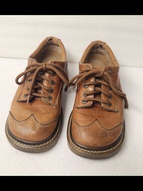 Eddie Moran Vintage Chunky Brown Leather Oxfords Sz 8 Dark Academia Grunge Goth
